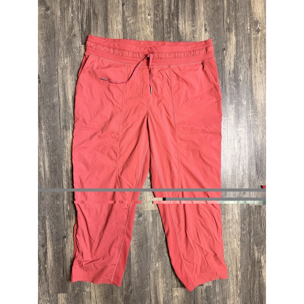 Lululemon Dance Studio Crop Pants Women’s 14 Coral Red Drawstring Capri Yoga